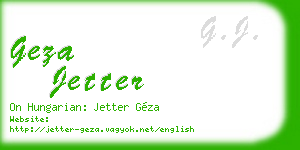 geza jetter business card